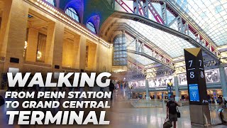 Walking NYC  Penn Station to Times Square amp Grand Central Terminal July 2021 [upl. by Anelrahc]