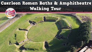 CAERLEON ROMAN BATHS amp AMPHITHEATRE WALES  Walking Tour  Pinned on Places [upl. by Auria]