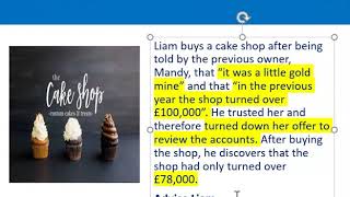 How to apply misrepresentation Liam cupcake scenario [upl. by Harvison]