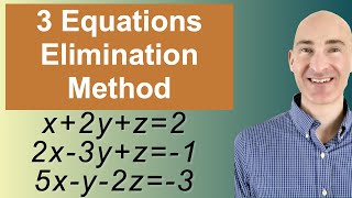 Solving Systems of 3 Equations Elimination [upl. by Minsat59]