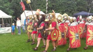 Roman Reenactment at the Amphitheatre in Caerleon Marching In [upl. by Feledy]