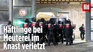 Gefängnismeuterei Polizei stürmt Knast in Thüringen  JVA Untermaßfeld [upl. by Orrocos]